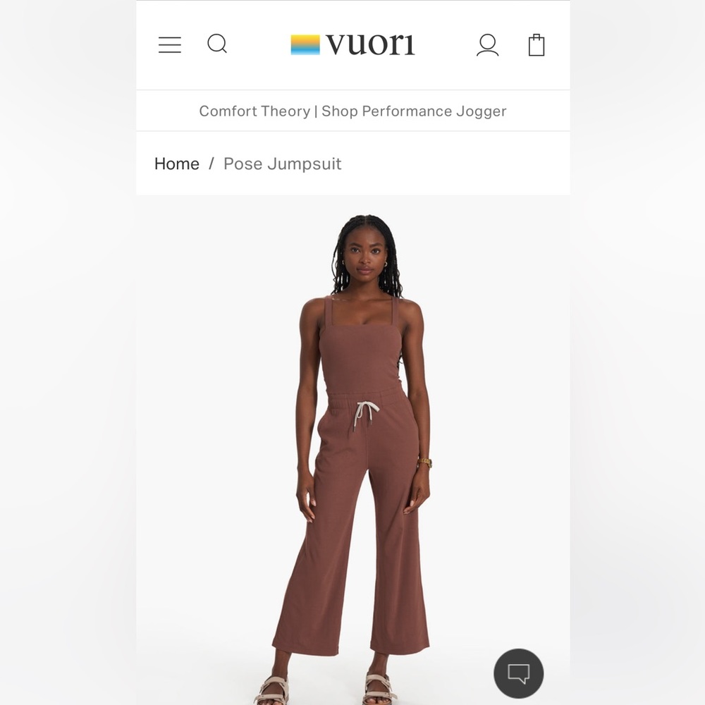 New without tags Vuori  Mudra jumpsuit hazelnut size S